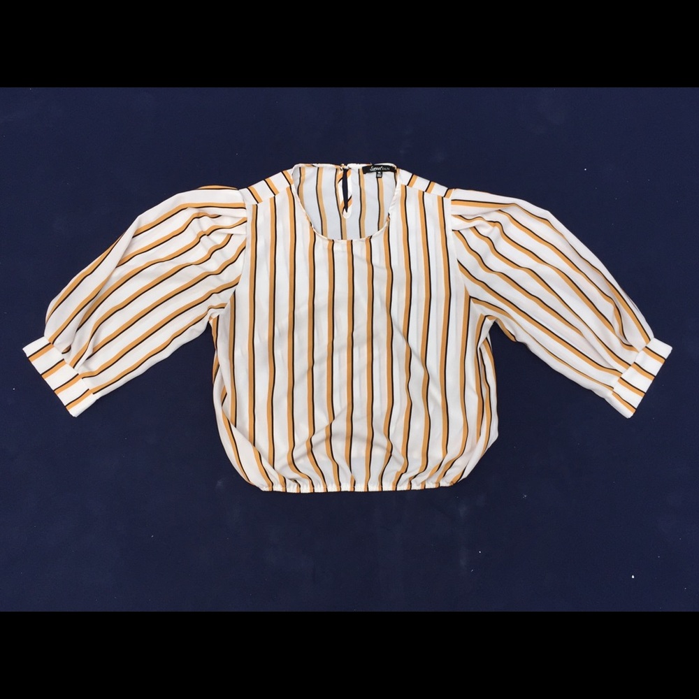 A Striped Long Sleeve Blouse